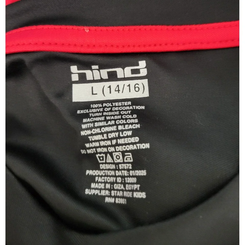 Hind Boys Size Large (14/16) 3 Piece Set Shirt Shorts Tank Red/Black/White NWT